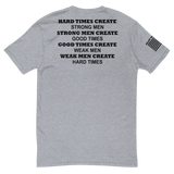 Spartan, Hard times create strong men - Grey Sleeve Unisex T-Shirt
