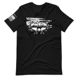 Elk, Horns, and American Flag - Short-Sleeve Unisex T-Shirt