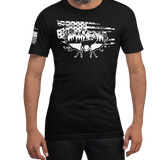 Elk, Horns, and American Flag - Short-Sleeve Unisex T-Shirt