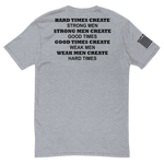 Spartan, Hard times create strong men - Grey Sleeve Unisex T-Shirt