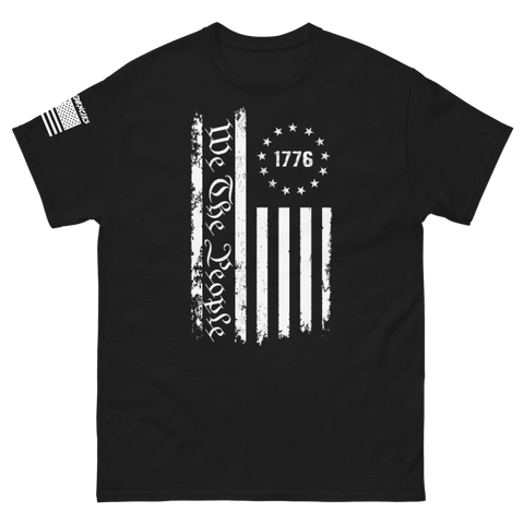 We the people,1776, American Flag - Black Short-Sleeve Unisex T-Shirt