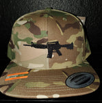 AR-15 Gun Silhouette - Multi Camo Snapback Hat