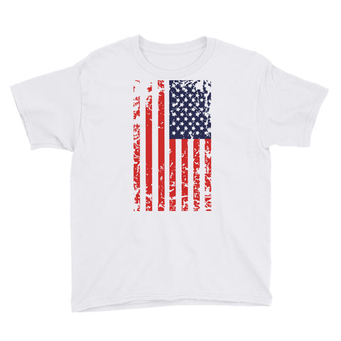 American Flag Vertical - Youth Short Sleeve T-Shirt