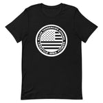 American Flag Circle Logo Design - Short-Sleeve Unisex T-Shirt